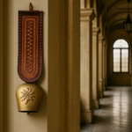 Handcrafted Copper Bell with Kutch Embroidered Leather Strap