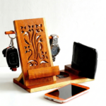 Handcrafted Shisham Wood workstation Organizer with Jali Design (2)