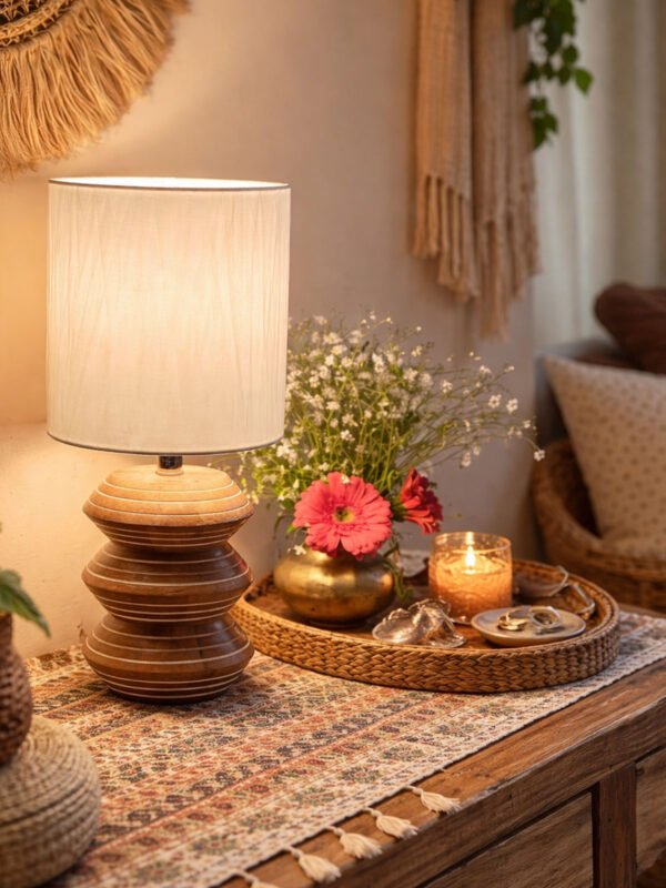 Sahara Groove Wooden Table Lamp by DBM