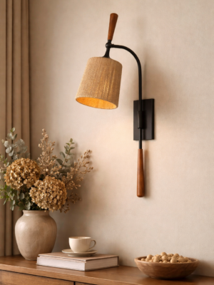 Handcrafted Jute Wall Lamp