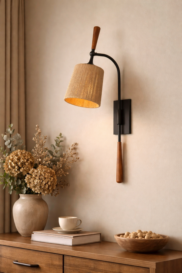 Handcrafted Jute Wall Lamp