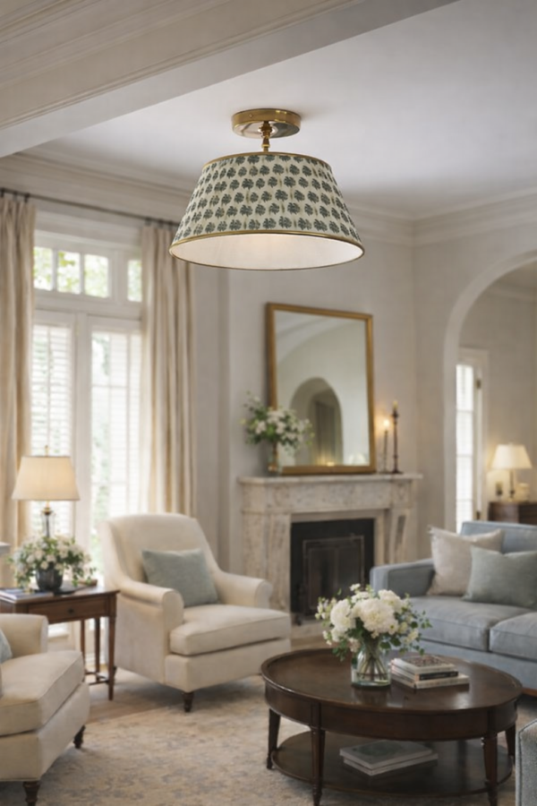 Handcrafted silk pendant lamp hanging in a cozy room