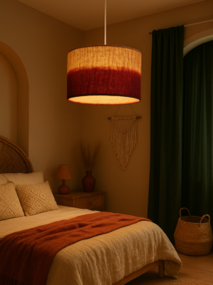 Handcrafted Shaded Nettle Fiber Pendant Lamp - made to order